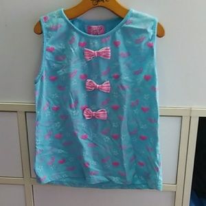 Pink and blue crop top